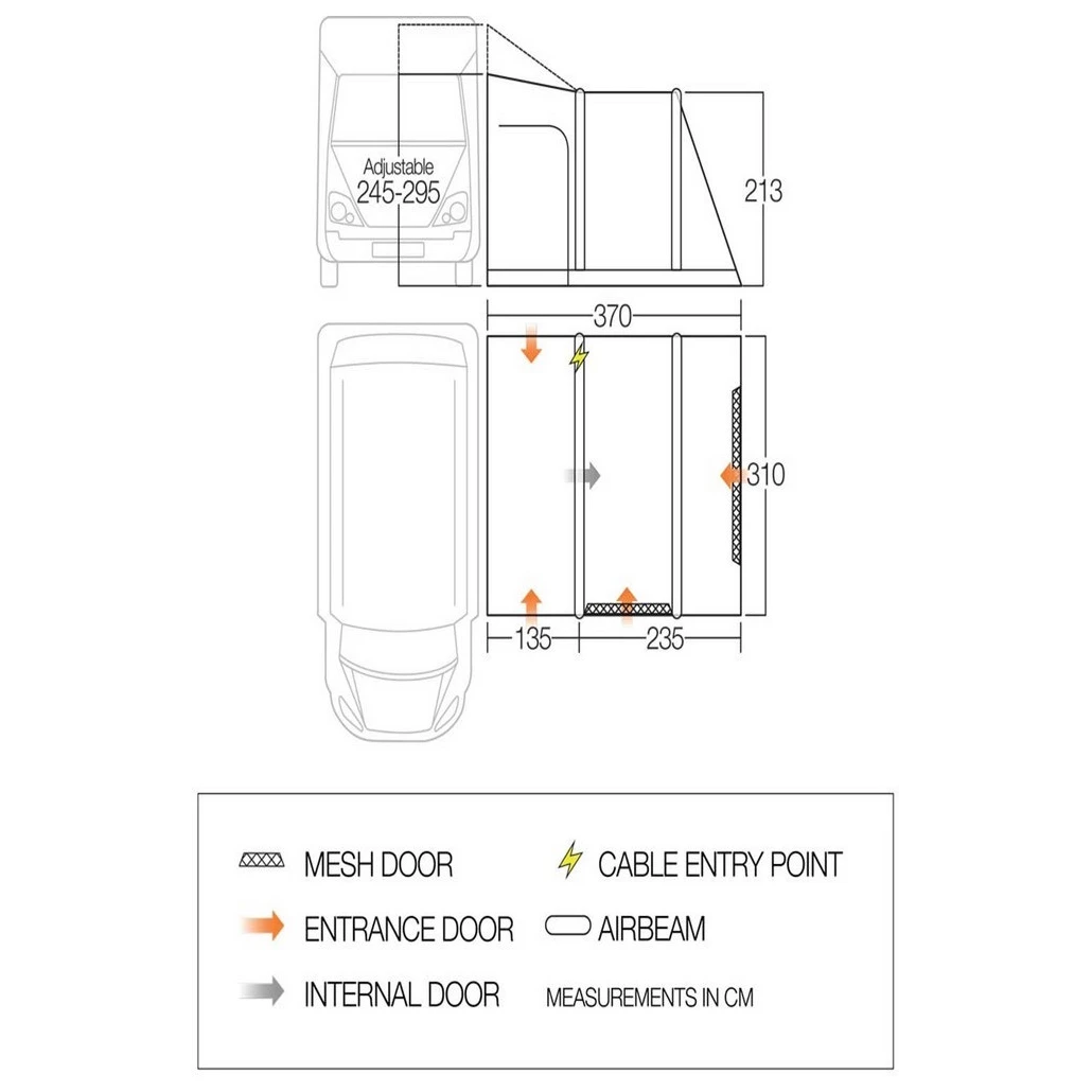 Vango - Kela V Air Tall - Motorhome Awning 2 Vango - Kela V Air Tall - Motorhome Awning - Image 2